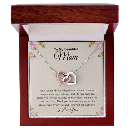 To My Beautiful Mom | Interlocking Hearts necklace