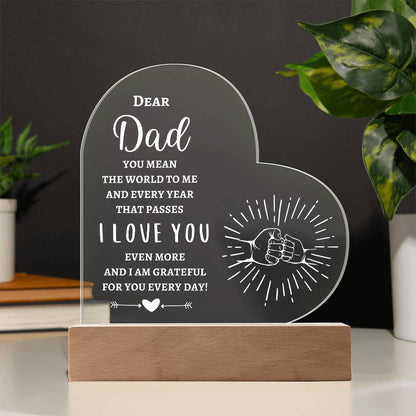 To My Dad | Printed Heart Acrylic Plaque