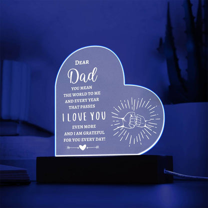 To My Dad | Printed Heart Acrylic Plaque