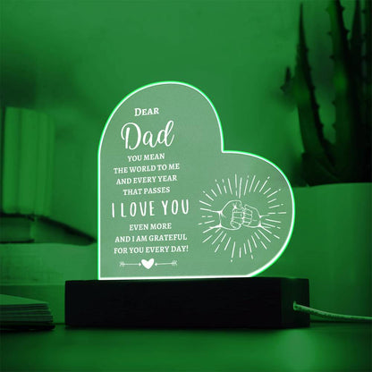 To My Dad | Printed Heart Acrylic Plaque