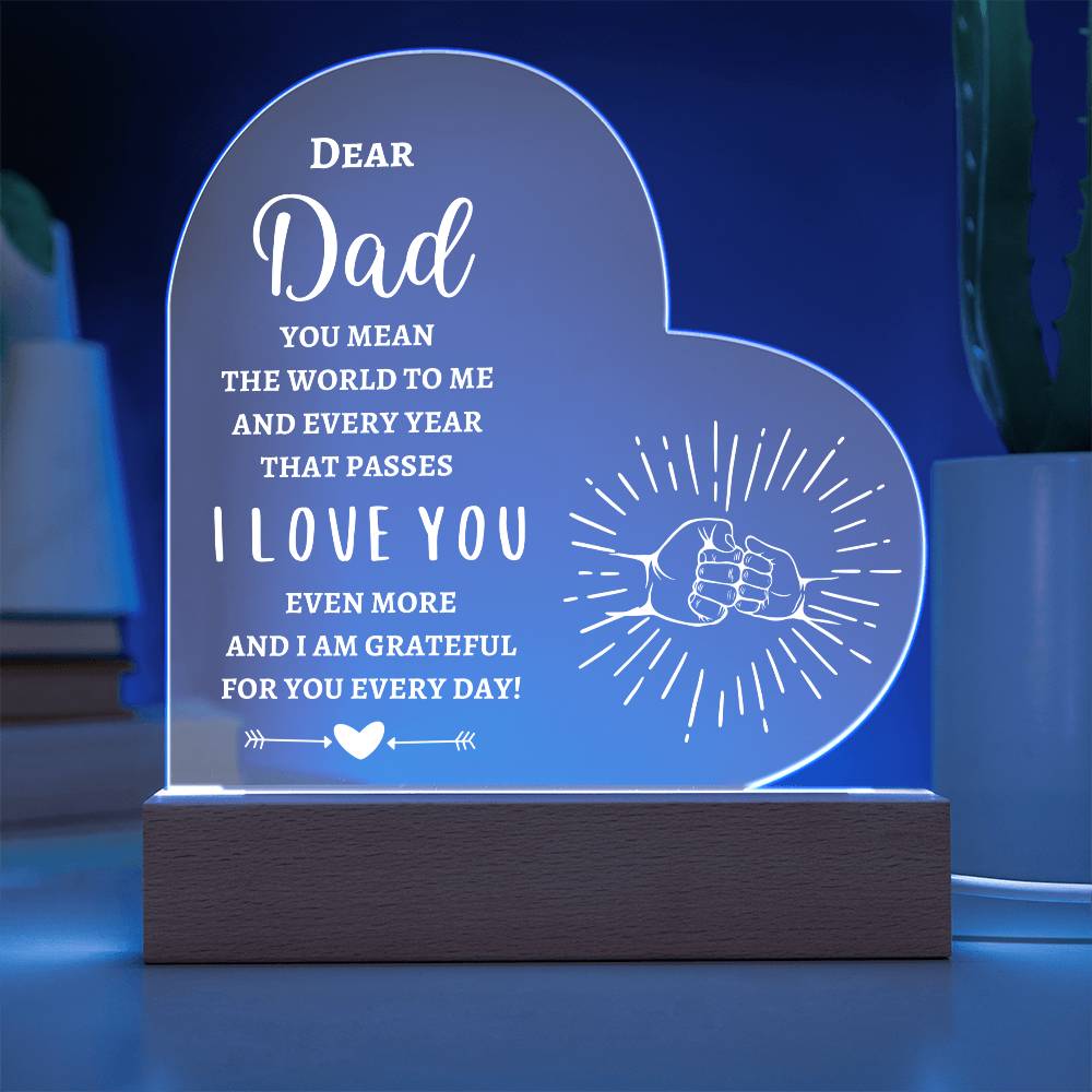 To My Dad | Printed Heart Acrylic Plaque