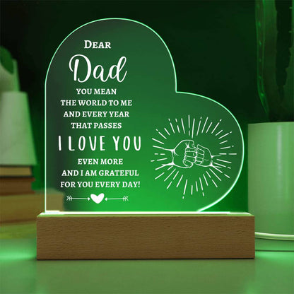 To My Dad | Printed Heart Acrylic Plaque