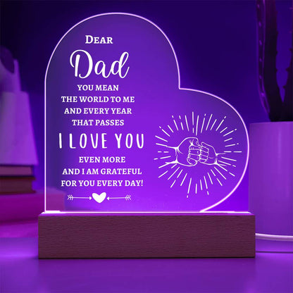 To My Dad | Printed Heart Acrylic Plaque