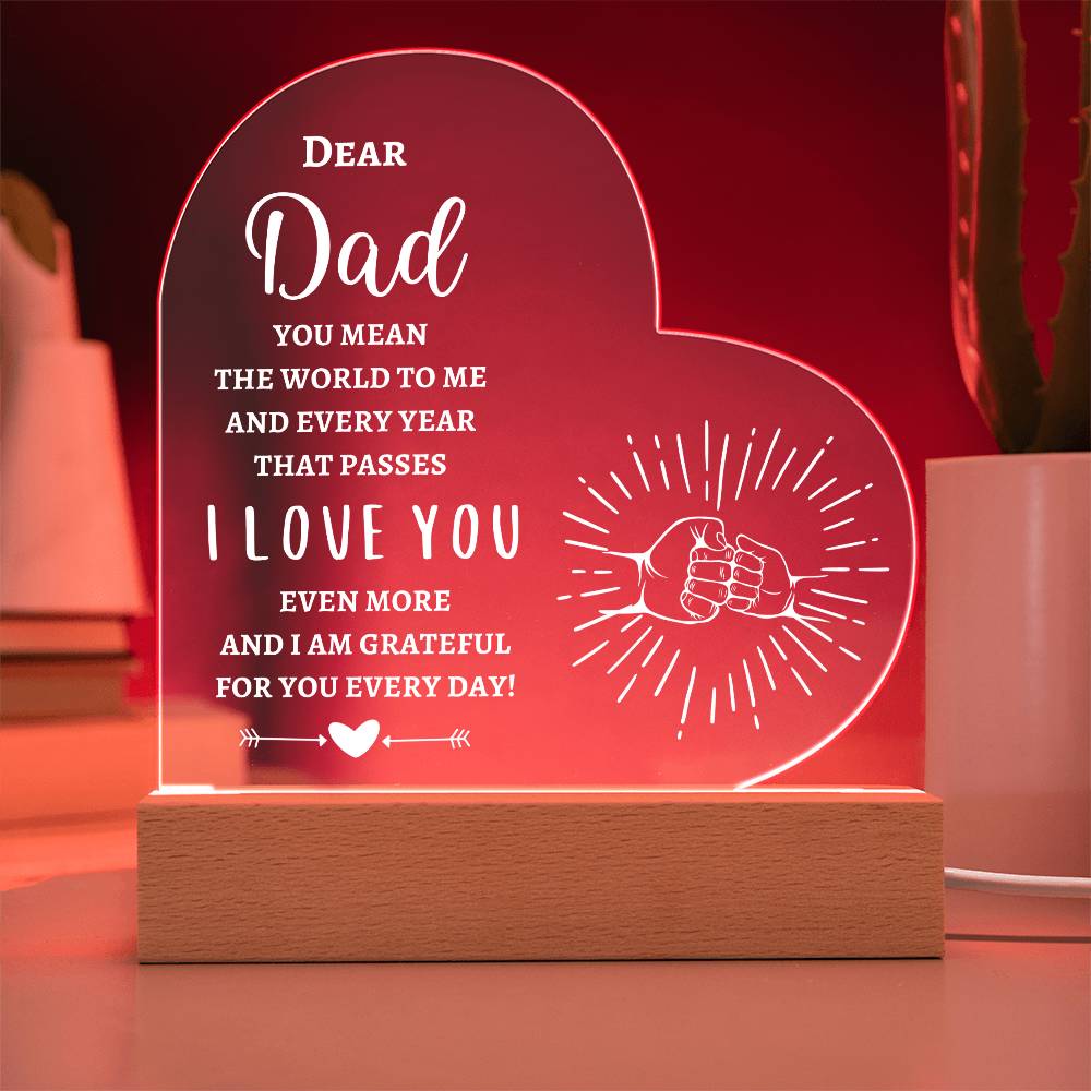 To My Dad | Printed Heart Acrylic Plaque