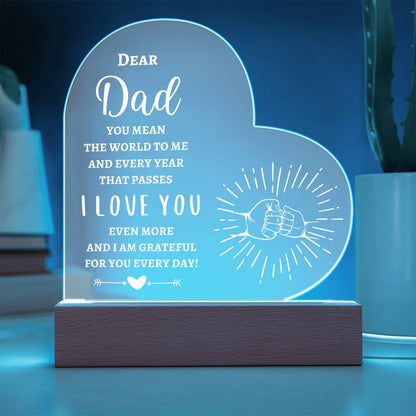 To My Dad | Printed Heart Acrylic Plaque