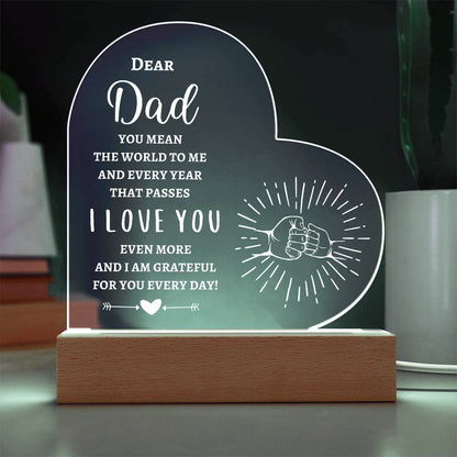 To My Dad | Printed Heart Acrylic Plaque