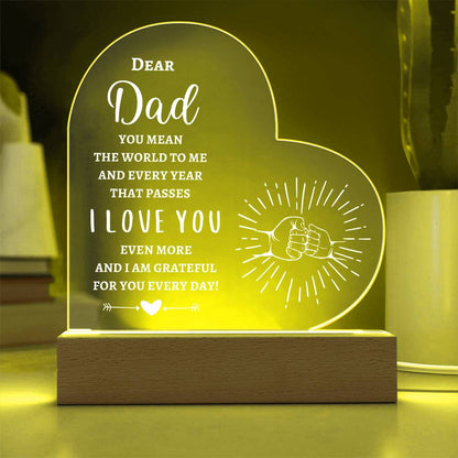 To My Dad | Printed Heart Acrylic Plaque