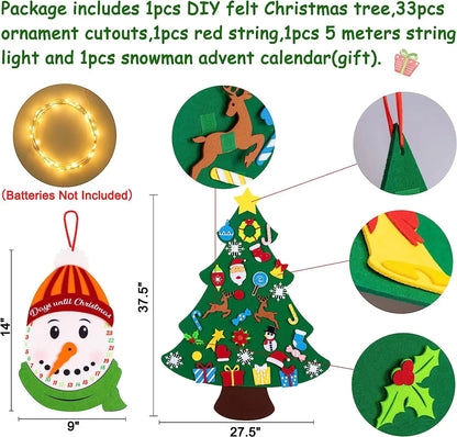 Kids DIY Felt Christmas Tree Kit Creative Play